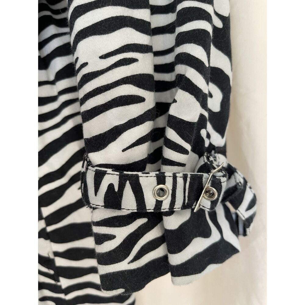 Lane Bryant Trench Coat Women’s 14/16W Plus Lightweight Zebra Print Pattern Work - Picture 4 of 9